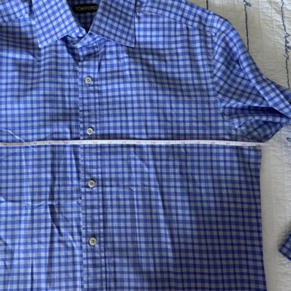 Tom Ford Blue Check Dress Shirt in Sz 43 EUC - Picture 9 of 11